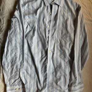 Apt. 9 Blue and White Striped Men's Dress Shirt